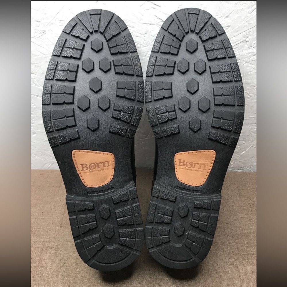 Rare Born Men’s Chelsea-Style Shoes Black Leather Size 10.5M Slip-On Double Gore - Picture 2 of 13